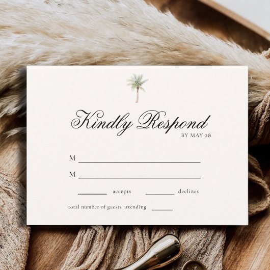 Tropische Palmboom Elegante Minimalistische Trouw-