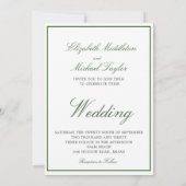 Tropische palmboom Elegante moderne groene bruilof Kaart (Achterkant)