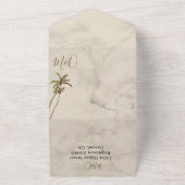 Tropische palmboom Elegante moderne rustieke bruil All In One Uitnodiging (Buitenkant)