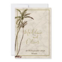 Tropische palmboom Elegante moderne rustieke bruil