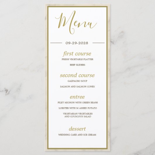 Tropische palmboom Elegante moderne rustieke bruil Menu (Voorkant)