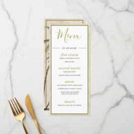 Tropische palmboom Elegante moderne rustieke bruil Menu