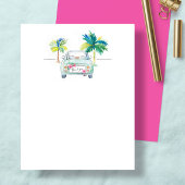 Tropische palmboom en auto-Waterverf - Dank u wel Bedankkaart