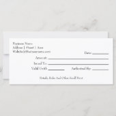 Tropische palmboom- en doorsnijdingscertificaat (Achterkant)