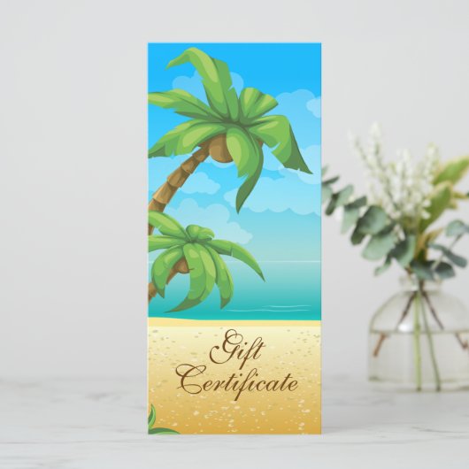 Tropische palmboom- en doorsnijdingscertificaat (Staand voorkant)