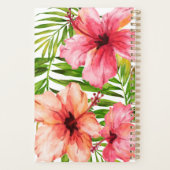 Tropische palmboom en hibiscusbloemen bruiloft planner (Achterkant)