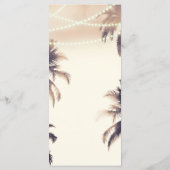 Tropische palmboom- en lichten crème droommenu menu (Achterkant)