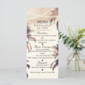 Tropische palmboom- en lichten crème droommenu menu (Staand voorkant)