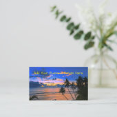 Tropische palmboom Exotic Beach Sunset Visitekaartje (Staand voorkant)