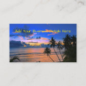 Tropische palmboom Exotic Beach Sunset Visitekaartje (Voorkant)