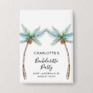 Tropische palmboom feestelijke verlovingsfeest cad button