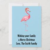 Tropische palmboom Flamingo feestje Feestdagenkaart (Achterkant)