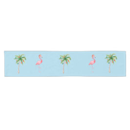 Tropische palmboom Flamingo feestje Korte Tafelloper