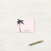 Tropische Palmboom Flamingo Post-it® Notes (Op bureau)
