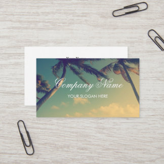 Tropische palmboom foto visitekaartsjabloon visitekaartje