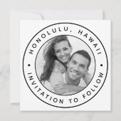 Tropische palmboom Fotobruiloft Save The Date (Achterkant)