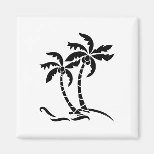 Tropische palmboom grafische strandvakantie zomer magneet