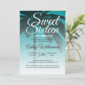 Tropische palmboom Green Sweet 16 16th Birthday Kaart (Staand voorkant)