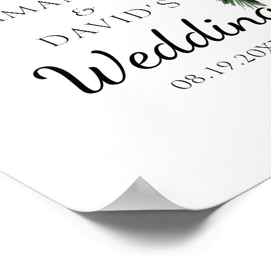 Tropische palmboom Greenery Beach Weddenschap Welk Poster (Hoek)