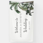 Tropische palmboom Greenery Beach Wedding Backdrop Spandoek (Verticaal)