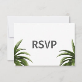 Tropische Palmboom Groen Huwelijk RSVP Kaart