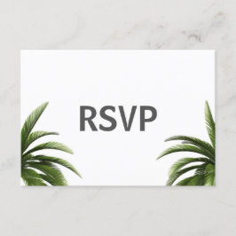 Tropische Palmboom Groen Huwelijk RSVP Kaart