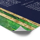 Tropische palmboom Groene gouden blauwe stoelenkaa Poster (Hoek)