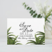 Tropische palmboom groene trouwdag om te redden kaart (Staand voorkant)