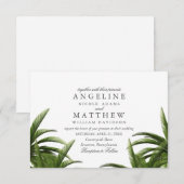 Tropische palmboom Groene trouwkaart Kaart (Voorkant / Achterkant)
