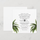 Tropische palmboom Groene trouwkaart Kaart (Voorkant / Achterkant)