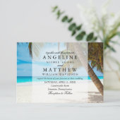 Tropische palmboom Groene trouwkaart Kaart (Staand voorkant)