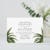 Tropische Palmboom Groene Trouwkaart Kaart (Staand voorkant)