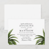 Tropische Palmboom Groene Trouwkaart Kaart (Voorkant / Achterkant)