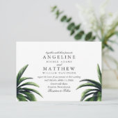 Tropische palmboom Groene trouwkaart Kaart (Staand voorkant)