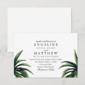 Tropische palmboom Groene trouwkaart Kaart (Voorkant / Achterkant)