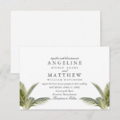 Tropische palmboom Groene trouwkaart Kaart (Voorkant / Achterkant)