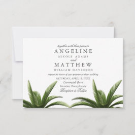 Tropische palmboom Groene trouwkaart Kaart