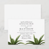Tropische palmboom Groene trouwkaart Kaart (Voorkant / Achterkant)