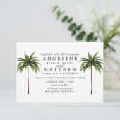 Tropische palmboom Groene trouwkaart Kaart (Staand voorkant)