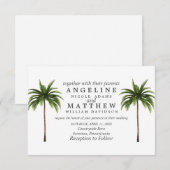 Tropische palmboom Groene trouwkaart Kaart (Voorkant / Achterkant)