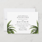 Tropische palmboom Groene trouwkaart Kaart (Voorkant)