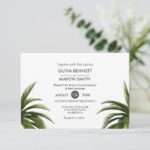 Tropische palmboom Groene trouwkaart Kaart (Staand voorkant)