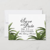 Tropische palmboom groene trouwkaart 'Save the Dat Kaart (Voorkant)