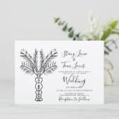 Tropische palmboom Hand Drawn Earthy Kaart (Staand voorkant)