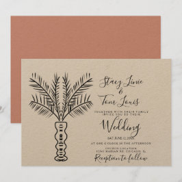 Tropische palmboom Hand Drawn Earthy Kaart