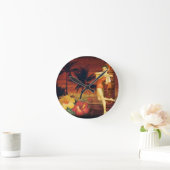 tropische palmboom hawaïaans meisje aloha ronde klok (Huis)