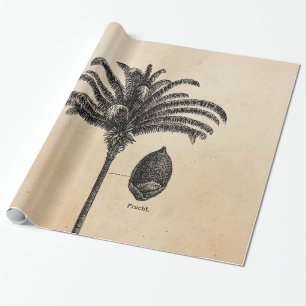 tropische palmboom in de Retro - Sjabloon van de  Cadeaupapier