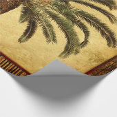  tropische palmboom in de Retro - Sjabloon van de  Cadeaupapier (Hoek)