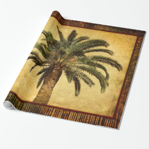 tropische palmboom in de Retro - Sjabloon van de  Cadeaupapier