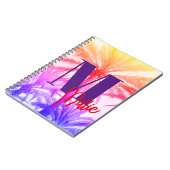 Tropische palmboom in retro neon 80's aangepaste n notitieboek (Linkerzijde)